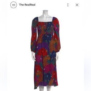 FARM Rio Rainbow Jaguar Midi Dress